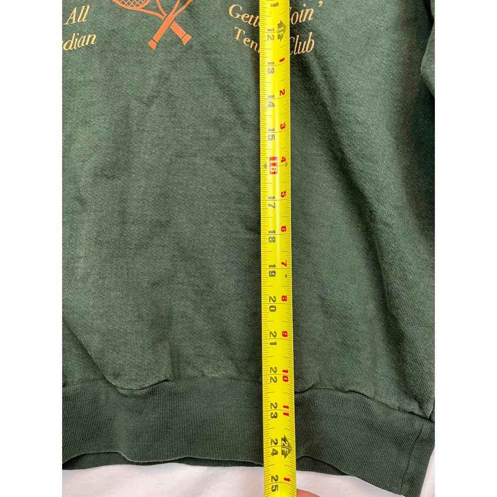 Trinity The Label Tennis Club Crewneck Green Heavy Fleece S/M Retro Sporty - Picture 7 of 9